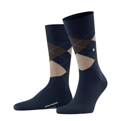 Burlington Edinburgh merino herensokken met argyle patroon